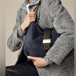 J. Crew Berkeley Suede Navy/Black Carryall Bag